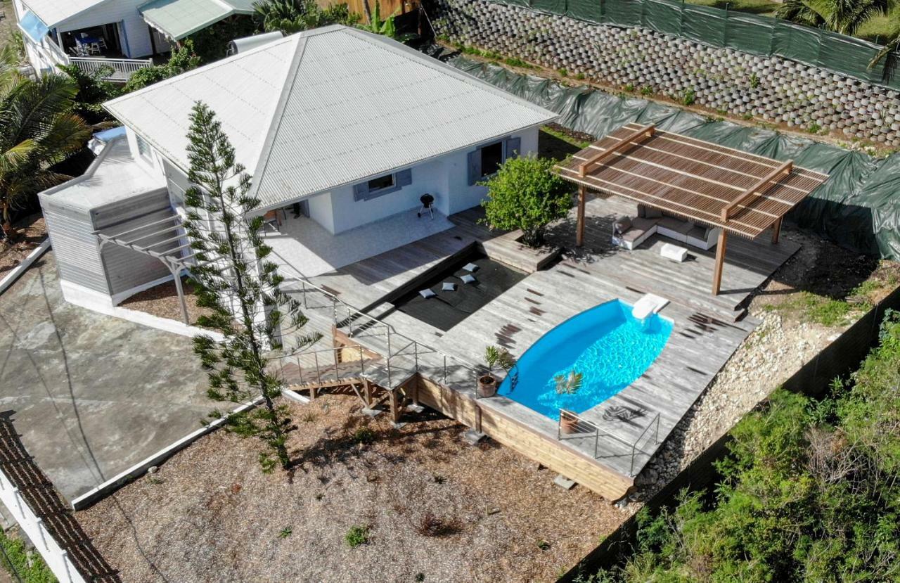 Villa Thomana, piscine, vue mer et plage à 100 m ! Le Moule Extérieur photo